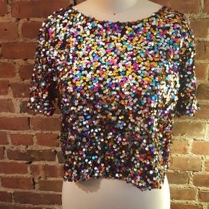 H&M Sequin Crop Top